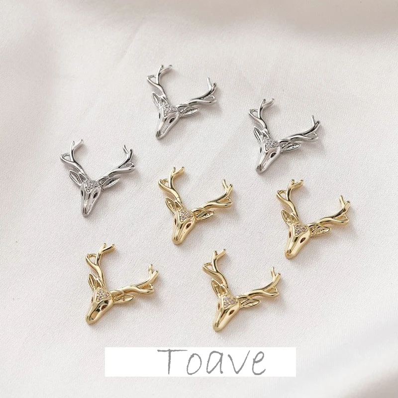 14K сумка золотая голова оленя инкрустированная водой Бриллиантовая подвеска из