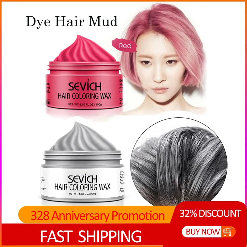 

Fashion Disposable Dye Hair Mud Hair Coloring Wax Quick Molding Strong Hold Easy Wash Hair Cream Pomade Lasting Stereotypes