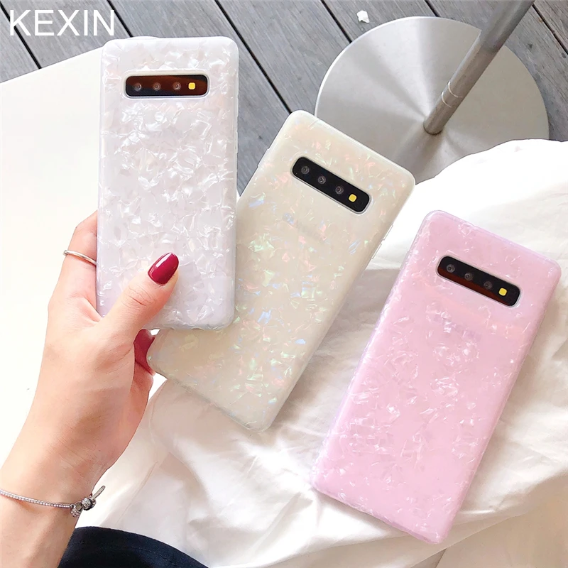 KEXIN Glitter Phone Case For Samsung S10 Plus Dream Shell Pattern Cases Galaxy S8 S9 Soft TPU Silicone Covers |