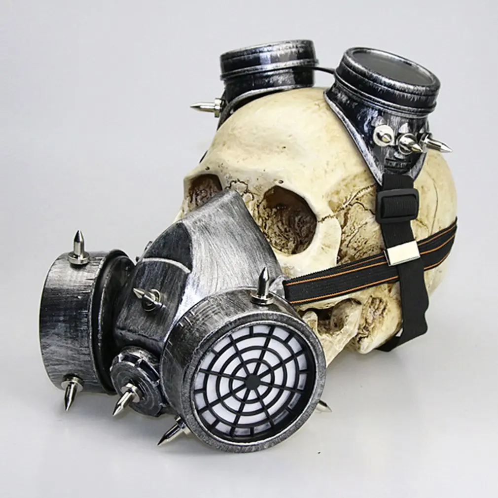 

Steampunk Gothic Vintage Spikes Gas Mask Goggles Cosplay Props Halloween Easter Costume Accessories Men/Women