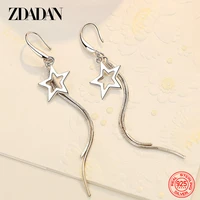 zdadan 925 sterling silver star tassel long dangle earrings for women fashion party jewelry accessories wholesale