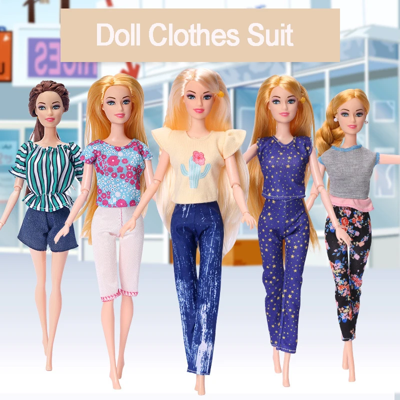 

Модная Кукла 12 дюймов, костюм для куклы, повседневная одежда, наряды, топы для кукол, штаны, аксессуары 1/6, кукла для шарнирных кукол «сделай с...