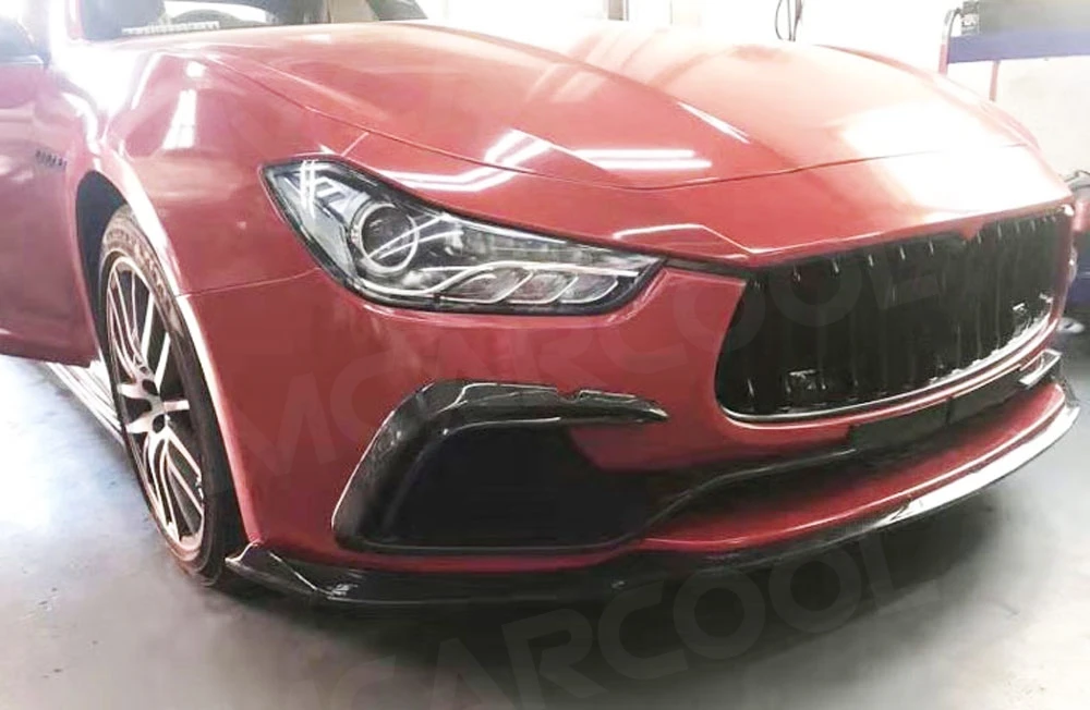 

Carbon Fiber Material Front Foglight Trim Fog Lamp Cover Frame External Decoration Case for Maserati Ghibli 2014-2017