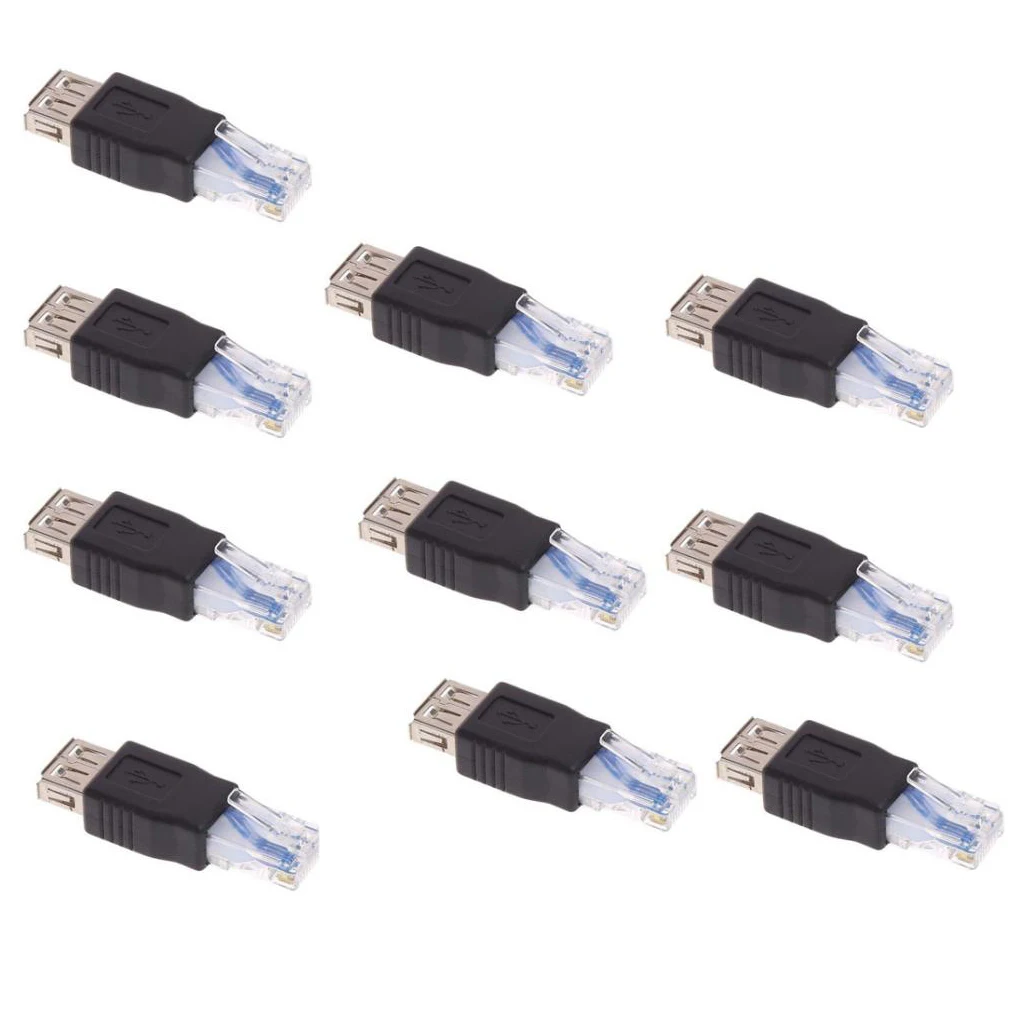 10 шт. RJ45 штекер USB Женский LAN Сетевой разъем адаптеры Конвертеры | Компьютеры и