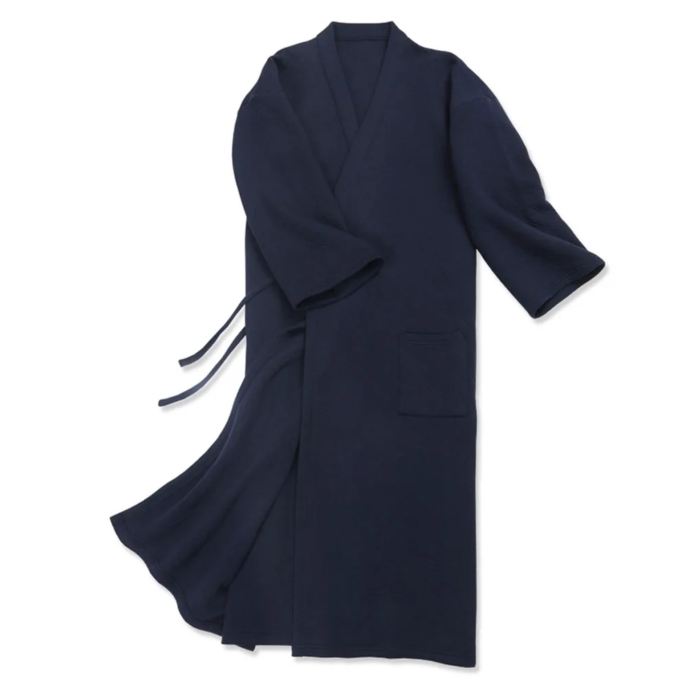 2022 New Robe Long Kimono Japanese Traditional Pajamas Men's Nightgown Sleepwear Yukata Comfortable Home Dress Bathrobe
