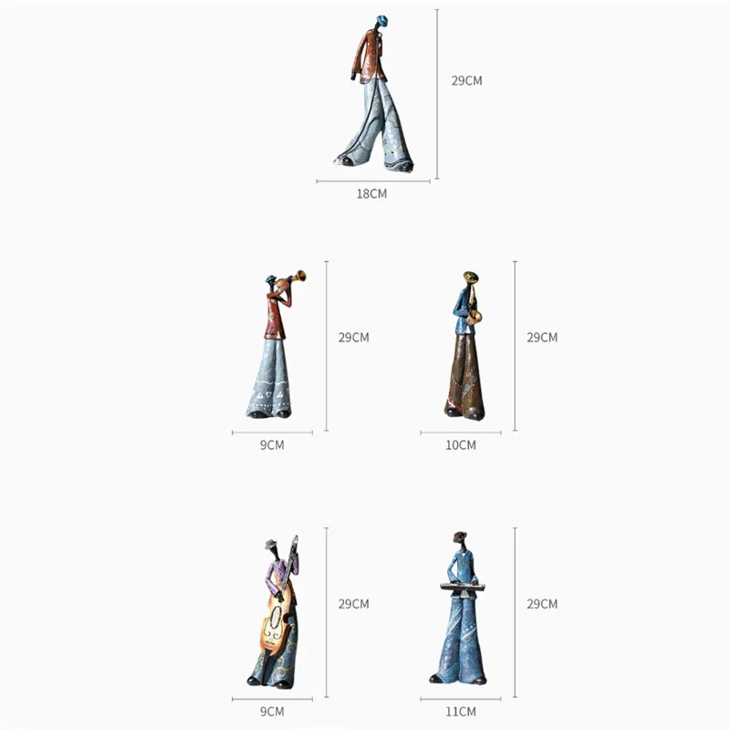 Креативные фигурки рок-группы полимерные Ретро музыкальные инструменты