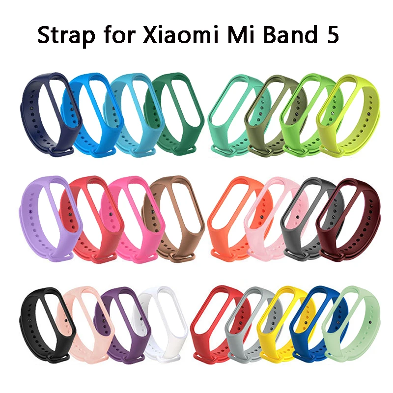 

Ремешок силиконовый для Xiaomi Mi Band 5, сменный мягкий браслет на запястье для Xiaomi Band 5 Mi Band 5, аксессуары