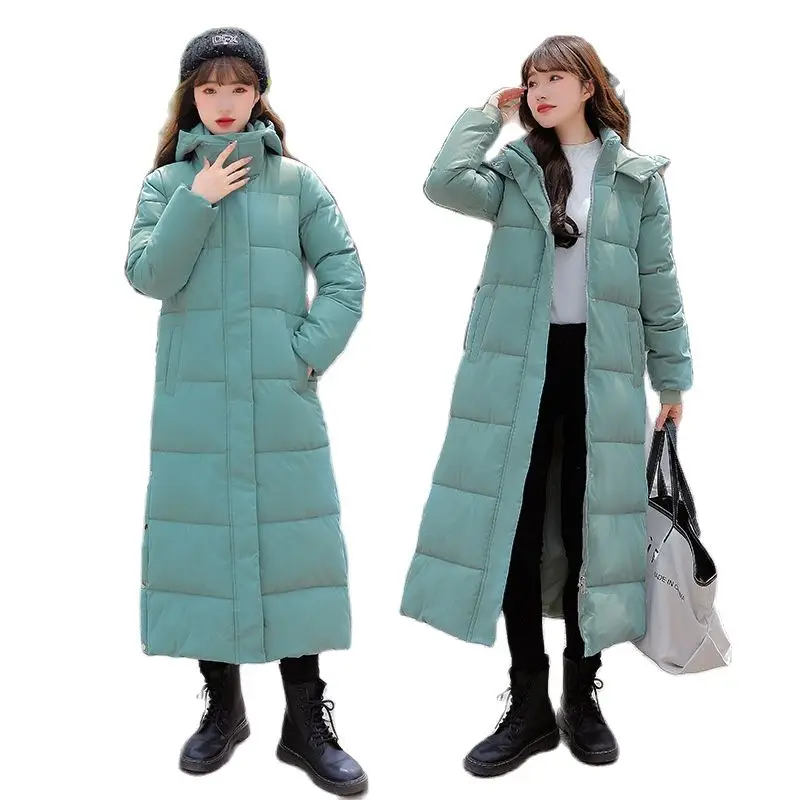 

Parkas Coat 2021 street fashion women winter wear plus long down padded jacket long cotton quilted hooded Parkas jacket M-3XL