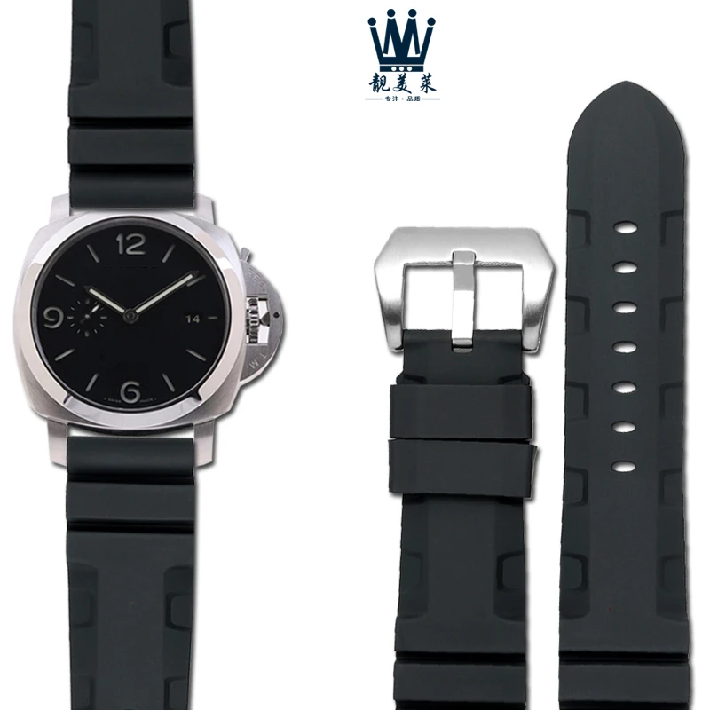 Силиконовый резиновый ремешок для часов PAM спортивный 24 мм 26 водонепроницаемый
