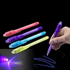 Светящаяся ручка с большой головкой, фиолетовый, 2 в 1, ультрафиолетовый, черный свет, набор для рисования, невидимая чернильная ручка, Обучающие, обучающие игрушки для детей