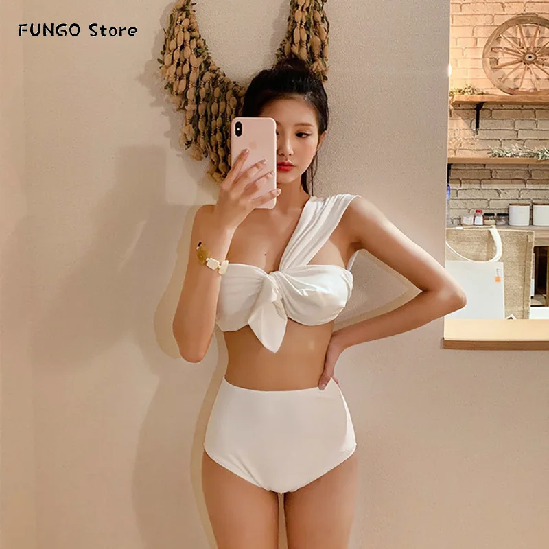 Корейский стиль набор бикини с низкой талией женские бикини-костюм из двух
