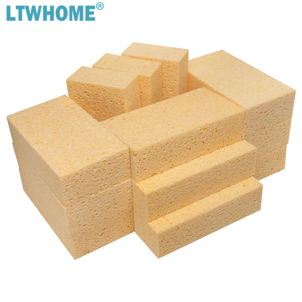 Сверхбольшие натуральные губок LTWHOME для целлюлозы 7 1/2 дюйма x 4 Inch 2 прочные