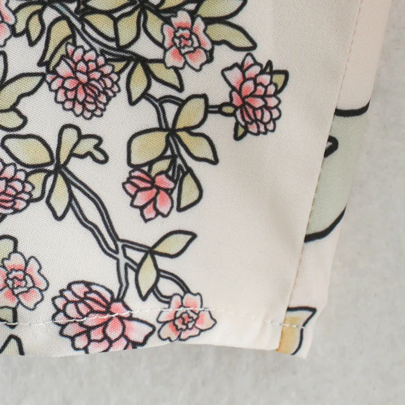 Лидер продаж новинка женская рубашка с цветочным принтом длинным рукавом и