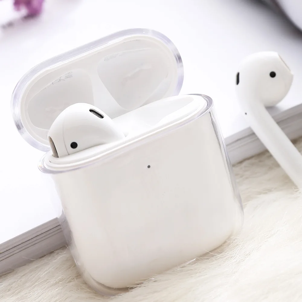 Прозрачный силиконовый чехол для беспроводных наушников с Bluetooth AirPods 1 2