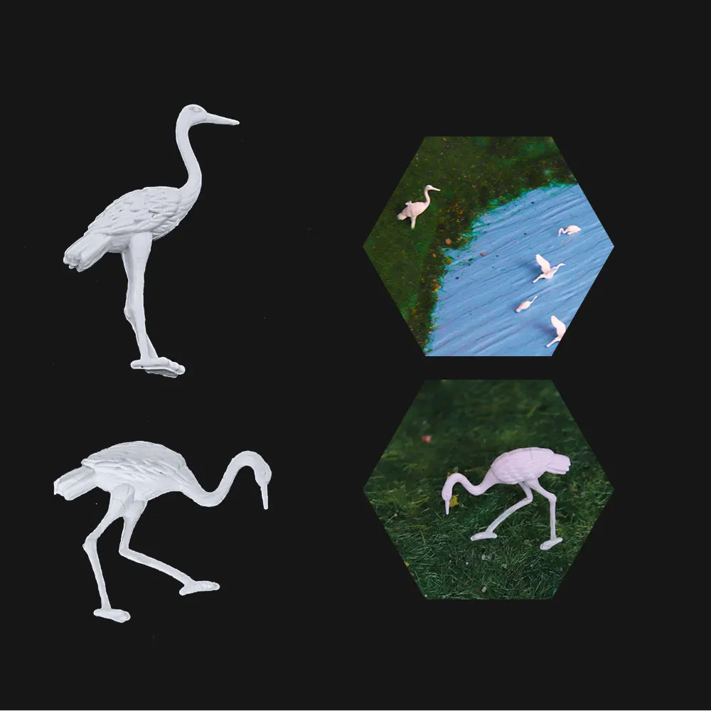 Миниатюрный кран с красной короной модель из АБС-пластика птица животные для