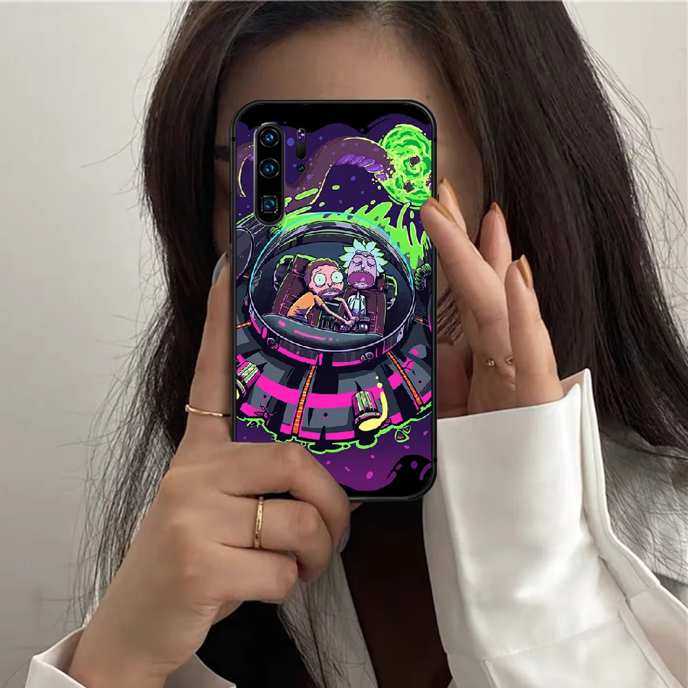 

Ricks or Mortys cartoon Phone Case For HUAWEI P 10 20 30 40 Pro Lite Smart Plus Z 2019 Nova 7i 5T black Back Painting Prime