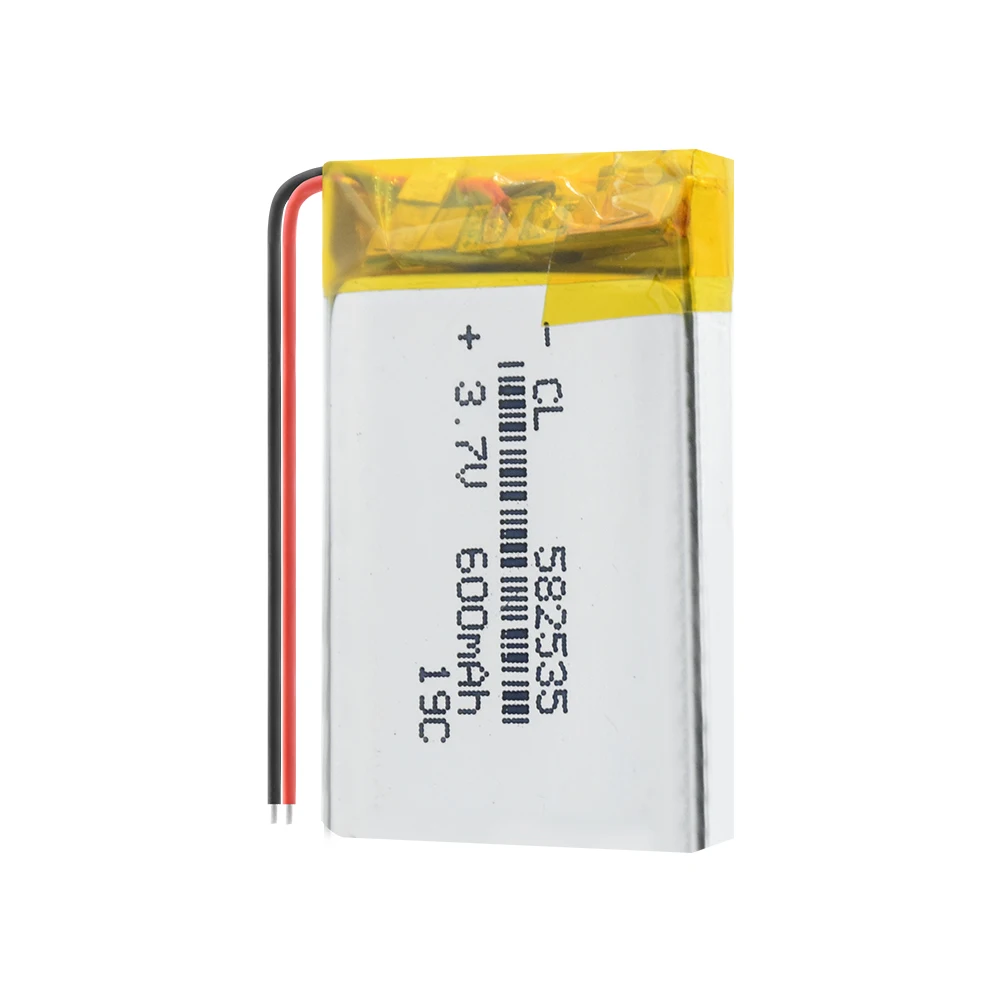 

3.7V 582535 600mAh Rechargeable li lithium polymer li po Battery For Watch GPS LED Light MP3 Toy dvr navigation video recorder