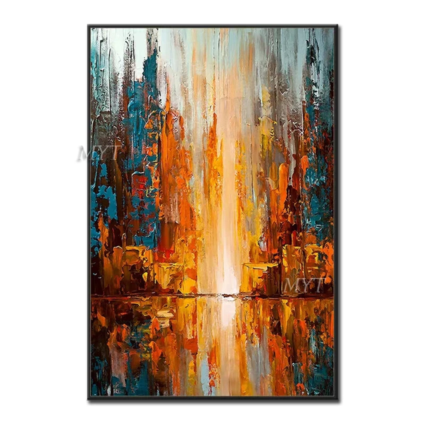 

Beautiful Waterfall Scenery Oil Paintings 100% Handpainted Frameless High Quality Wall Art Home Decor Picture Modern On Canvas