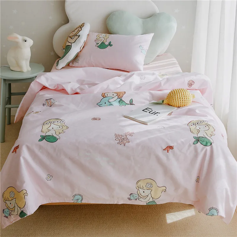 

4Pcs children kids Baby Bedding Set Cotton Crib Cot Bedding Sets with Quilt Pillowcase mattress Children Newborn Bed Sheet