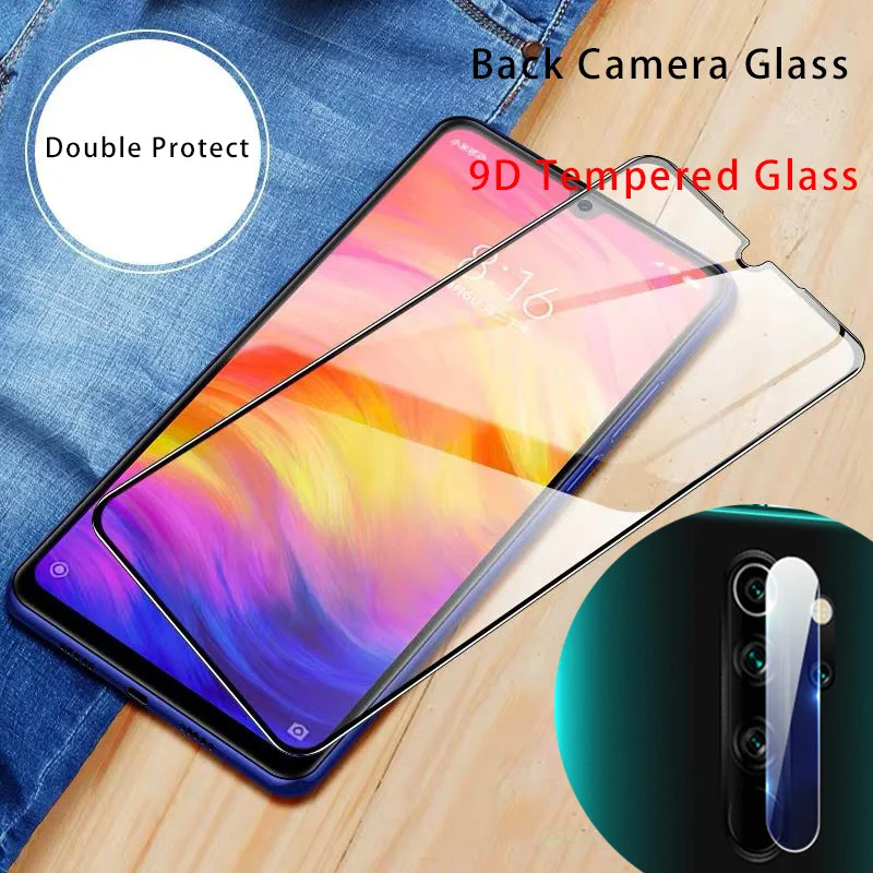 2в1 стекло для Redmi Note 8 Pro K20 пленка объектива камеры + 9D Защитная экрана Xiaomi 7 6 5 4