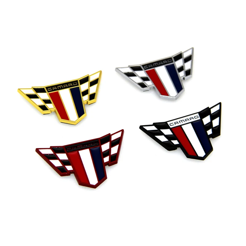 1x 3D хромированные наклейки для крыльев Camaro флаг левого и правого крыла Chevy RS SS ZL1