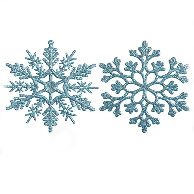 6pcs 10cm Colorful Christmas Plastic Glitter Snowflake Xmas Tree Oranments Merry Decor For Home 2023 Happy New Year - купить по