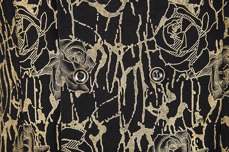 

Free Shipping 2020 Autumn And Winter Men's Printed Casual Double-breasted Vest Male Rose Bronzing Vest Suit Vest MJ122