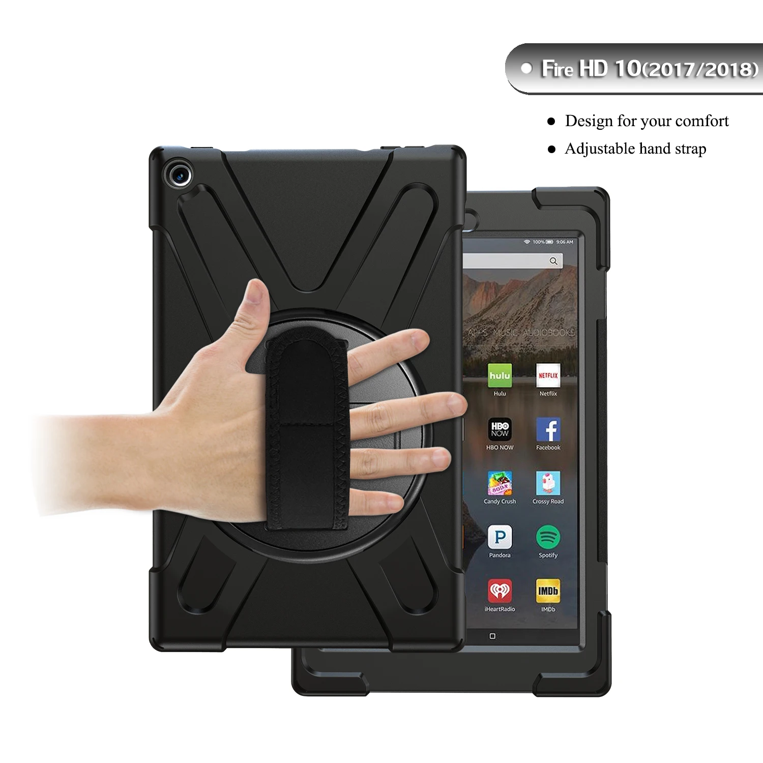 Чехол для планшета для Amazon Fire HD 10 чехол Чехол Funda дети Безопасный противоударный сверхмощный силиконовый Жесткий подставка для рук держатель