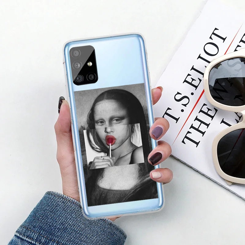 

David Mona Lisa Soft Clear TPU Phone Case For Samsung Galaxy A3 A5 A6 A7 A8 A9 A310 A510 A710 A320 A520 A720 Plus 2015 16 17 18