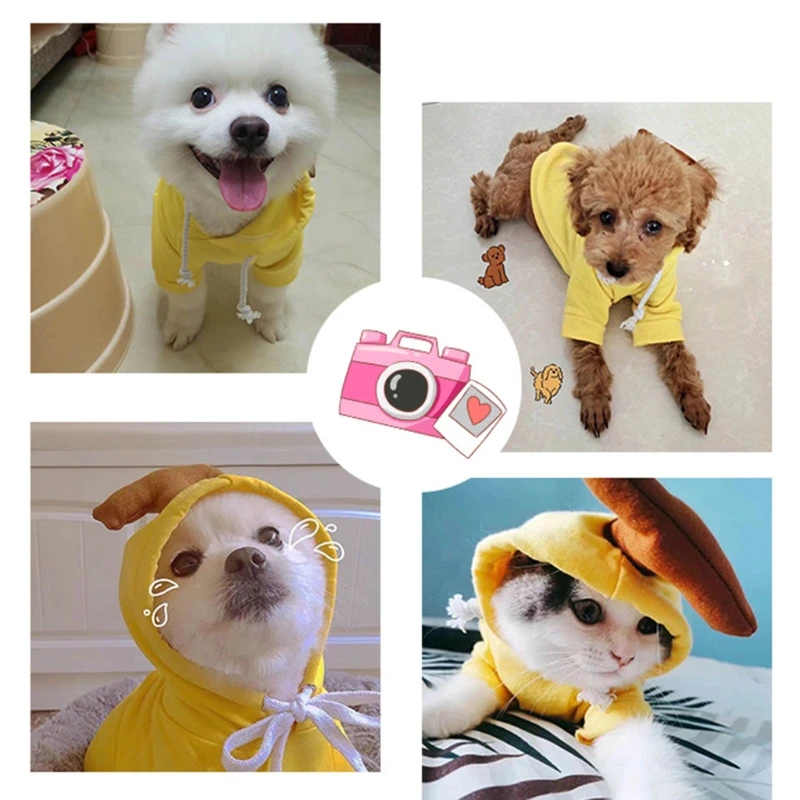 

Dog Winter Warm Clothes Cute Plush Coat Hoodies for bulldog Pet Costume Jacket