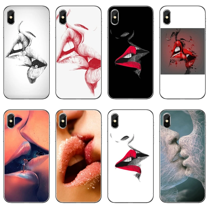 Аксессуары для влюбленных пар губ kiss чехол телефона iPhone 11 Pro XS Max XR X 8 7 6 6S Plus 5 SE 4 iPod
