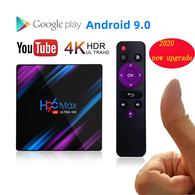 

H96 MAX RK3318 Смарт Android ТВ коробка 16 Гб оперативной памяти, 32 Гб встроенной памяти, 64 ГБ Google плеер, 4K, Wi-Fi, Netflix Декодер каналов кабельного телевиден...