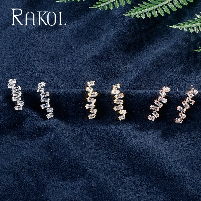 Женские серьги гвоздики с австрийским кристаллом и цирконием|brand stud earrings|stud