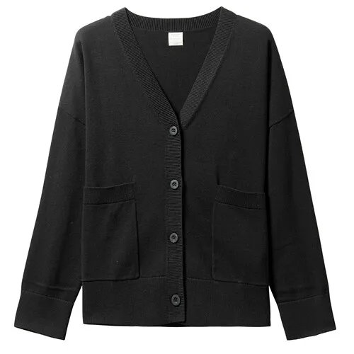 09Black Giordano женский кардиган с v образным вырезом на пуговицах, из натурального хлопка - Цвет: 09Black