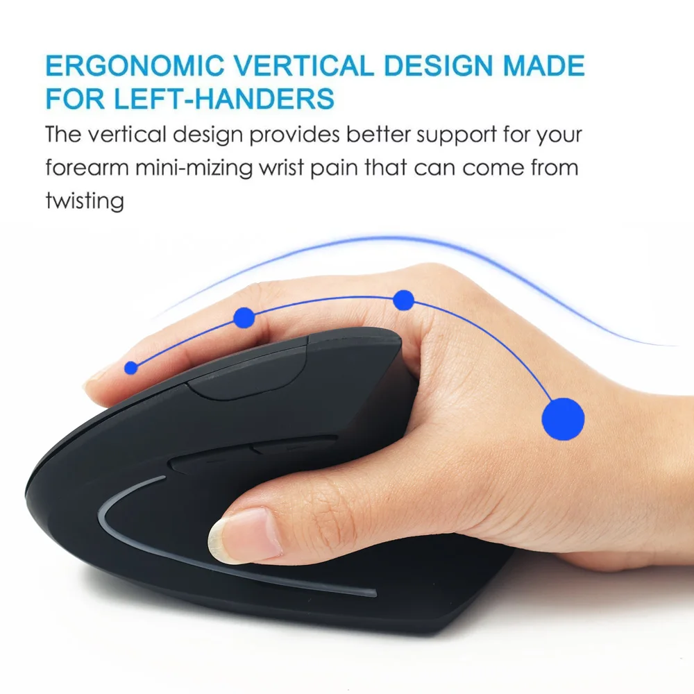 Беспроводная Вертикальная мышь Firstmemory эргономичная игровая для левой и правой