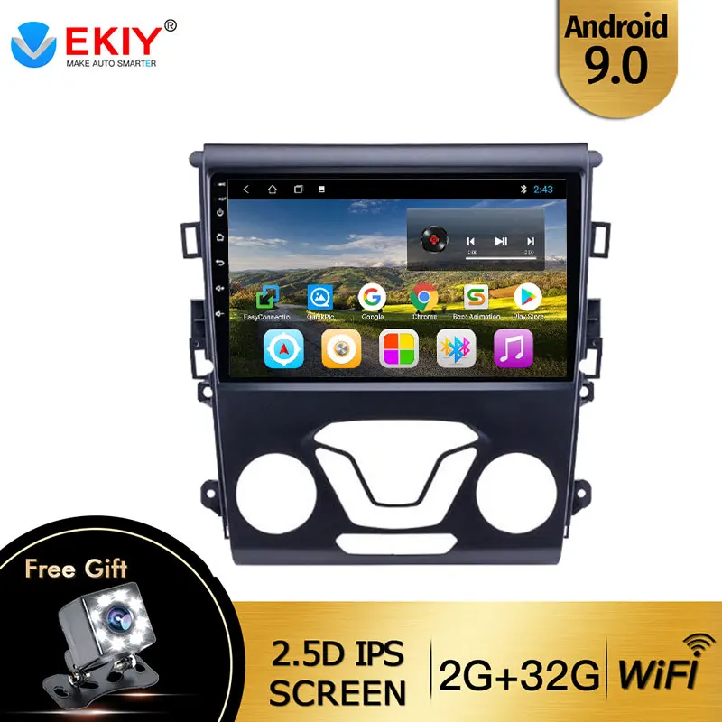 

EKIY 9 ''IPS автомобильное радио Android 9,0 авто стерео Мультимедиа для Ford Mondeo 2012 2013 2014 GPS Navi навигация WiFi Автомобильный DVD плеер