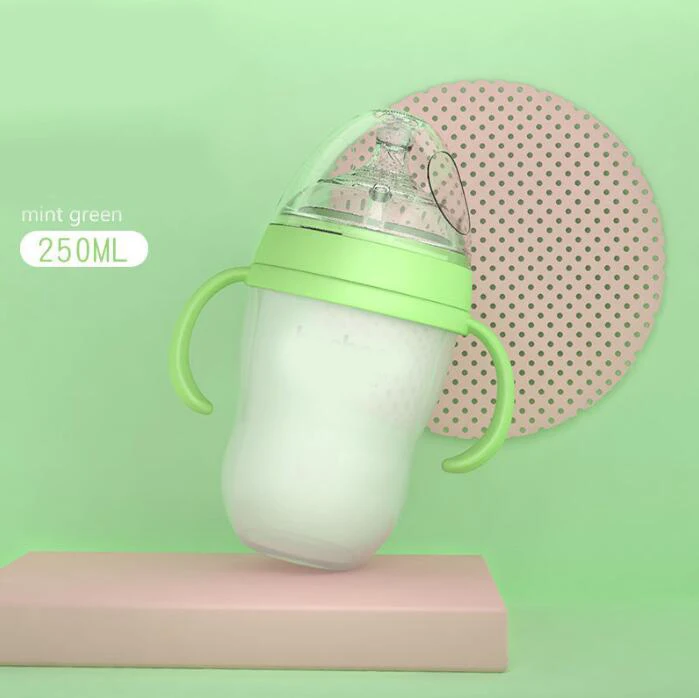 Бутылочка для грудного молока с широким горлышком Мягкая силиконовая бутылочка