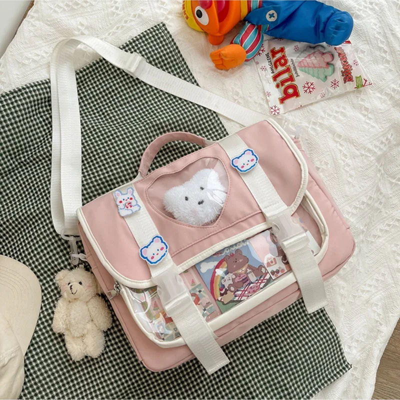 

Women Kawaii Backpack For School Clear Pocket Japanese Harajuku Girls Shoulder Bag Cute Kawaii Bag School Anime Backpack Female