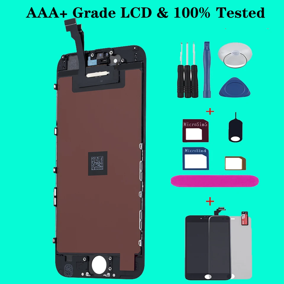 ЖК дисплей AAA + для iPhone 6 6s 7 с сенсорным экраном дигитайзер Замена 5s 8plus экран ips