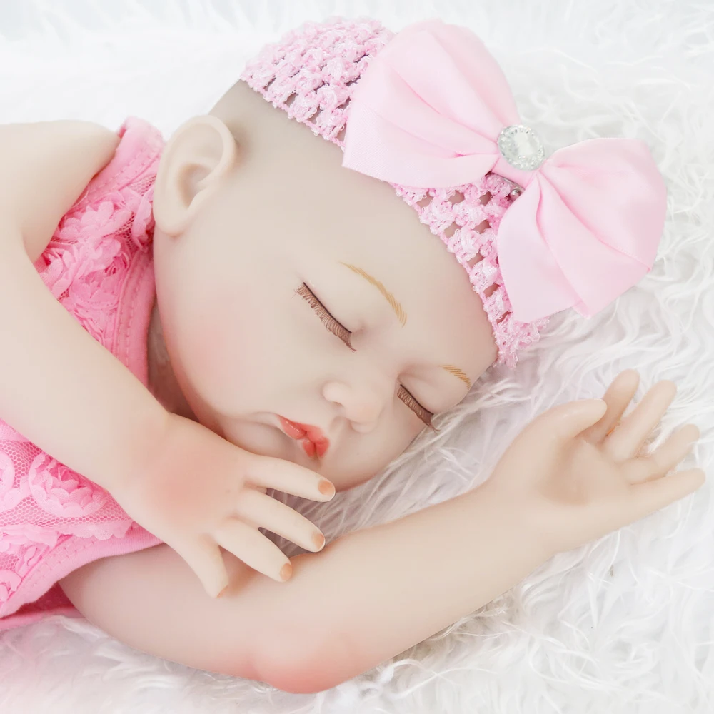 Bebes reborn Реалистичная кукла закрытые глаза без волос девочка reborn baby игрушка лучший подарок для девочек
