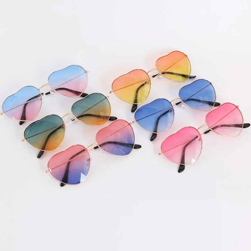 

NONOR Heart Sunglasses For Mowen Cheap Cool Smalll Eyeglass UV400 Fashion Peach Heart Ocean Piece Retro Metal