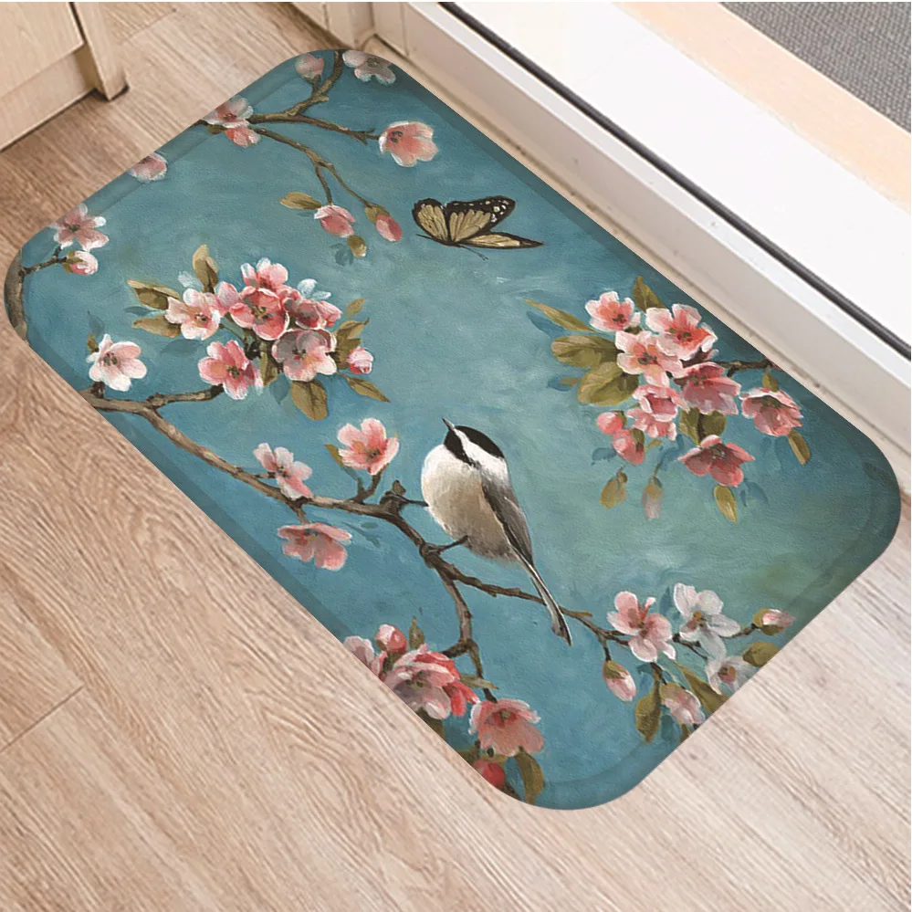 

Bird Anti-slip doormat Vacuuming kitchen bedroon bath Floor mats Home Entrance kids prayer mat 40*60cm DD0022