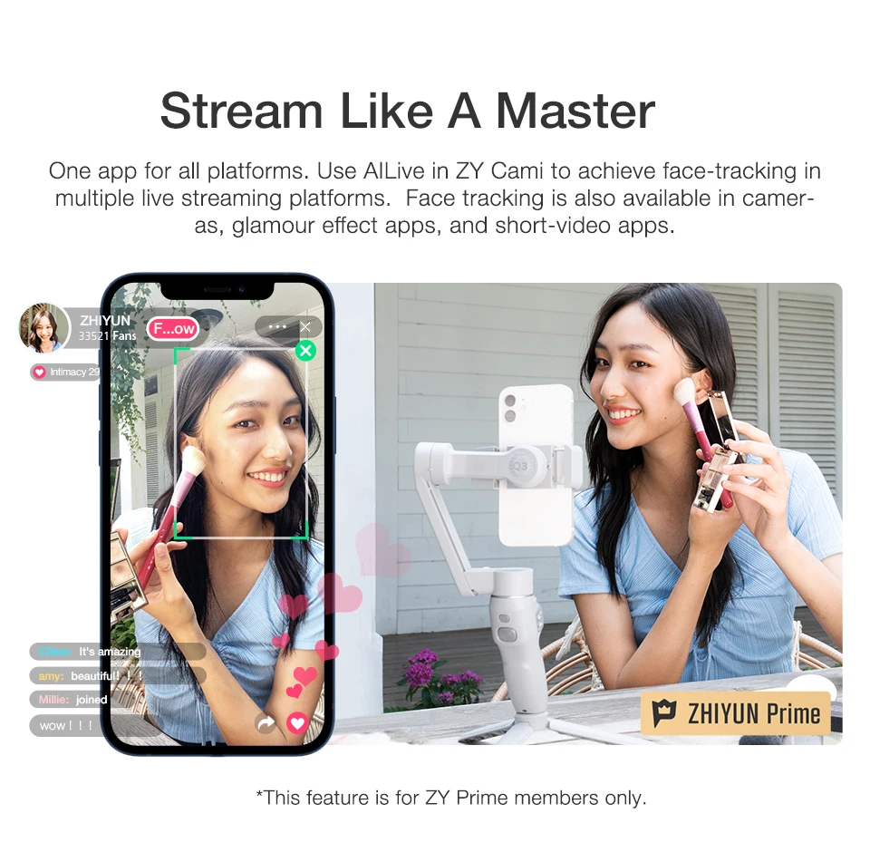 Zhiyun Smooth Q3 Combo 3-Axis Gimbal Stabilizer for Smartphone Foldable with w/ Tripod Stand LED Fill Light Tiktok | Электроника
