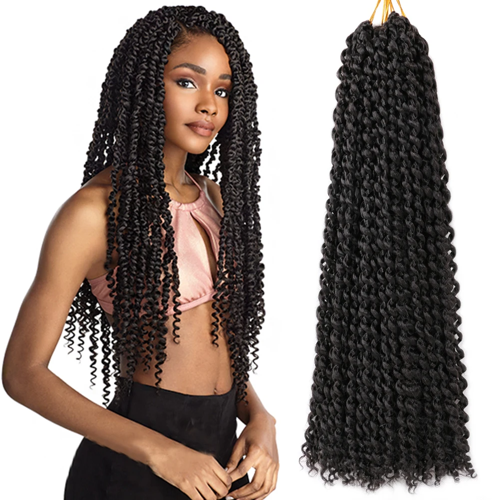 

Passion Twist Hair 24 Inch Long Water Wave Crochet Hair For Braiding Butterfly Locs Bohemian Passion Twist Hair Extensions