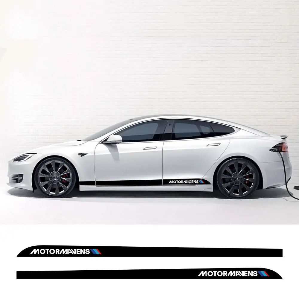 

2PCS Car Styling Door Side Skirt Decals For Tesla Model 3 S X P100D Vinyl Film Stickers Auto Body Decoration Wraps Accessories