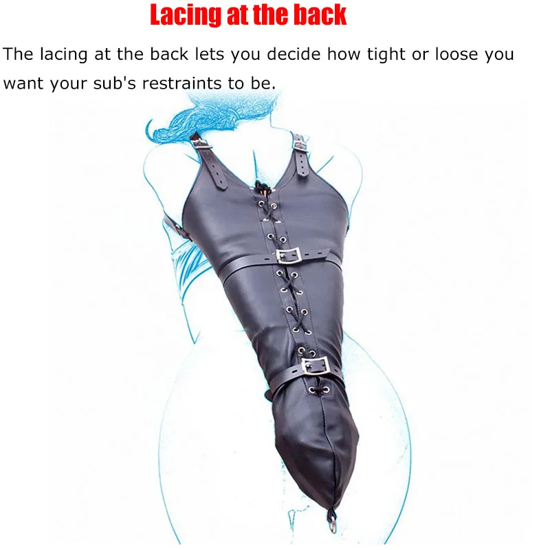 БДСМ с длинным рукавом кожаная прямая куртка перчатка для связывания кружевная и