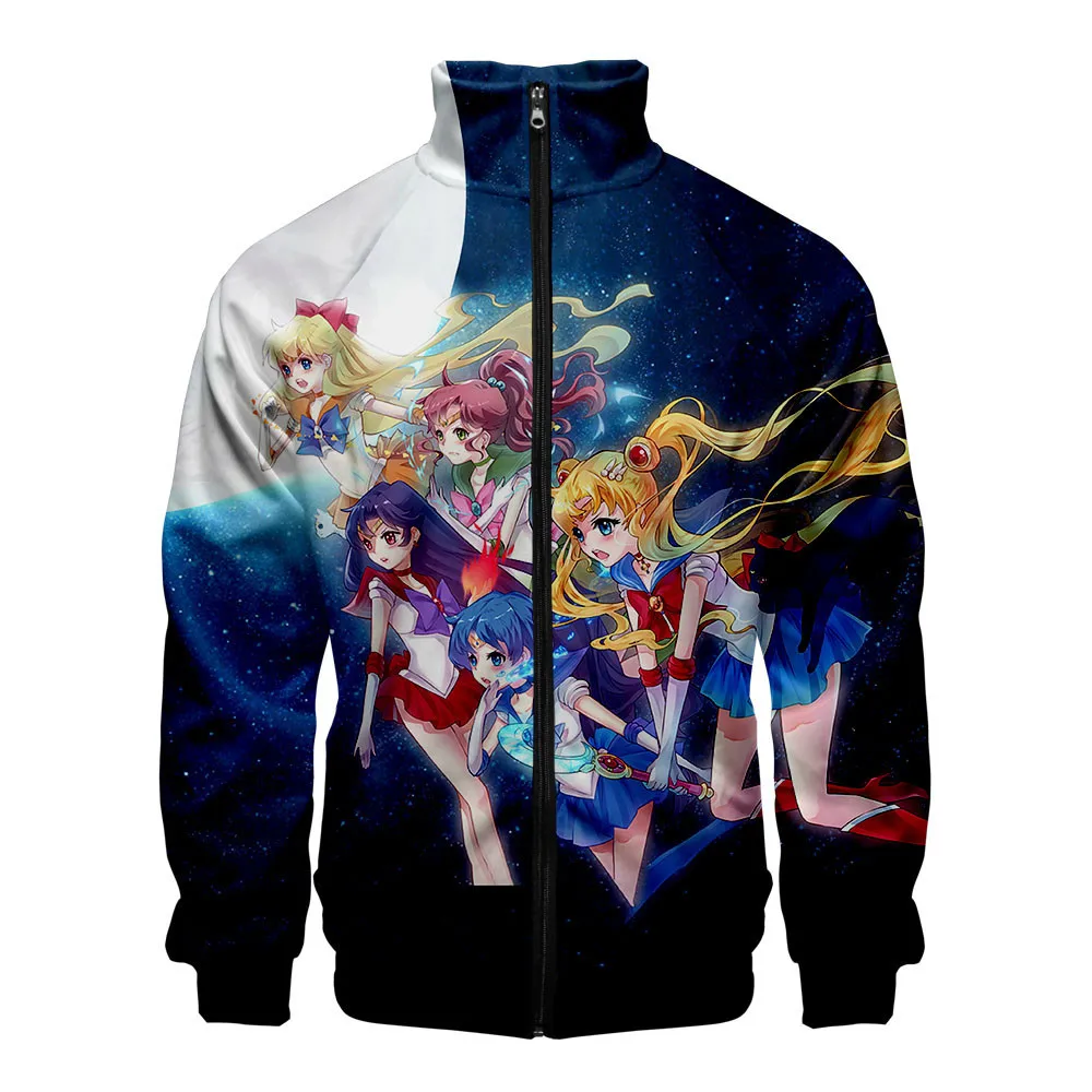 

Sailor Moon Zipper Jacket Tsukino Usagi Anime Cosplay Costume Kawaii Sailormoon School Uniform Men Women Sweatshirt