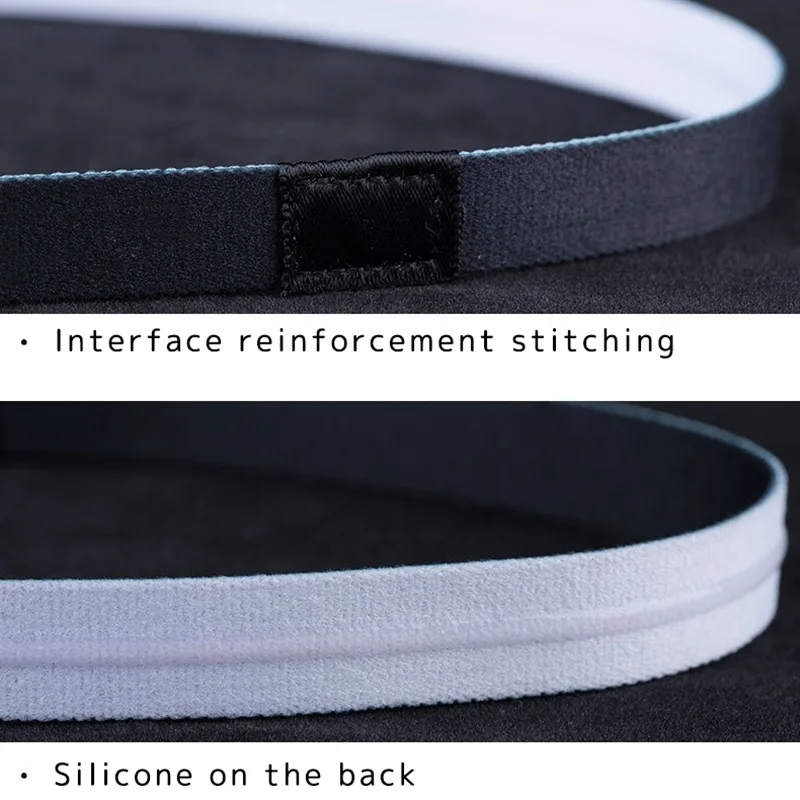 

1pcs Women Sweatbands Football Yoga Pure Hair Bands Anti-slip Elastic Silicon Thin Sports Headband Men Hair Accessories Headwrap