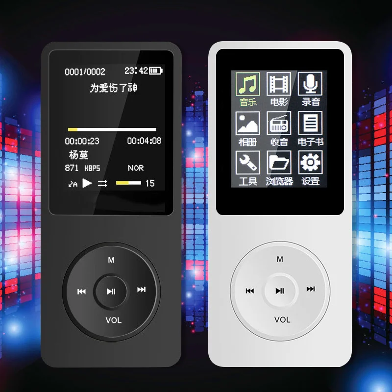 

1.8'' LCD Screen Super-long Time Playback MP4 Music Player FM Radio Video Support 128GB TF Card With Mic мп4 плеер