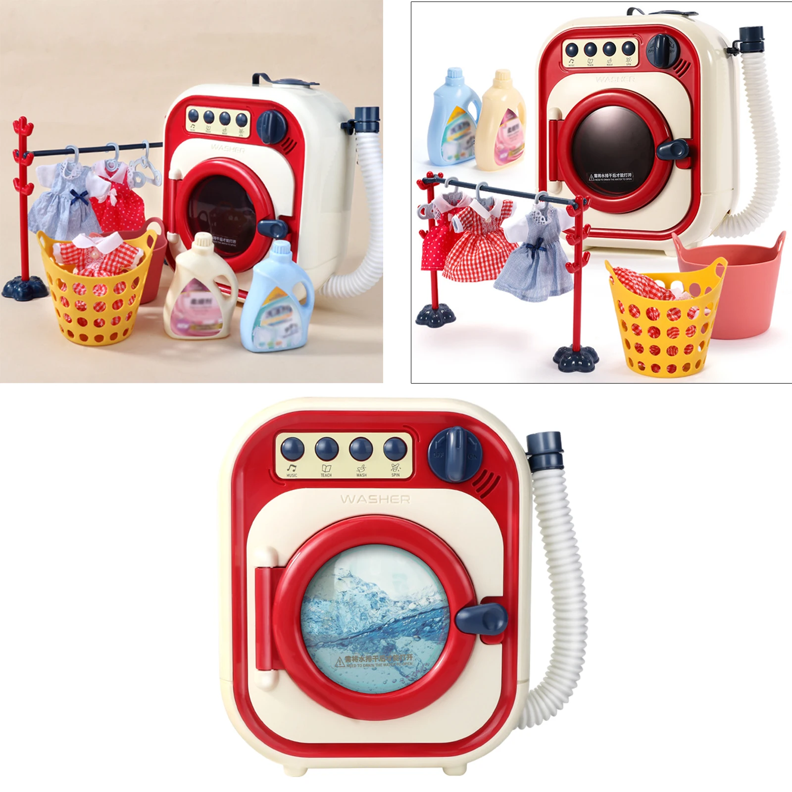 

Kid's Washing Machine Pretend Play Mini Electric Home Applicance Washer Toy